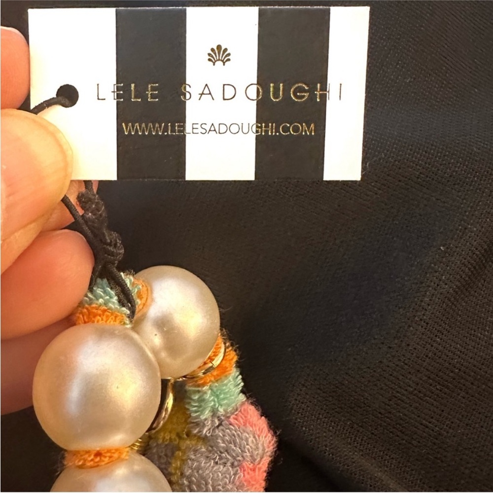 NWT Lele Sadoughi Faux Ivory Large Pearl Designer Necklace - Picture 4 of 8